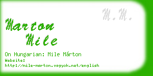 marton mile business card