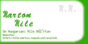 marton mile business card